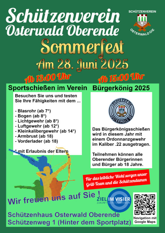 Sommerfest und Bürgerkönigschießen bei den Oberender Schützen