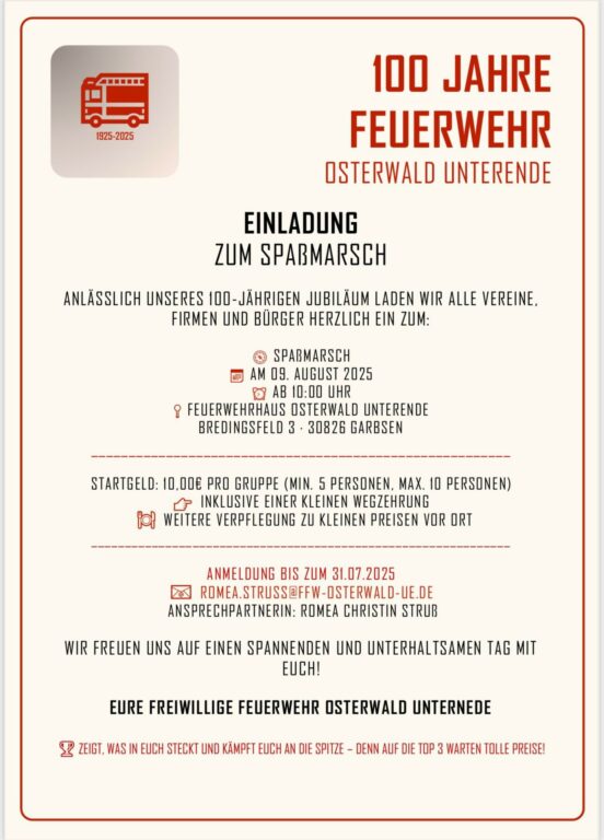 Spaßmarsch der Feuerwehr Osterwald UE