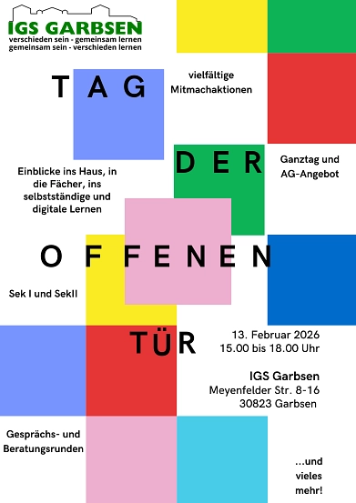IGS Garbsen bietet an: Tag der offenen Tür
