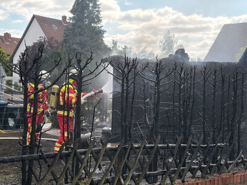 Feuer zerstört Gartenhecke