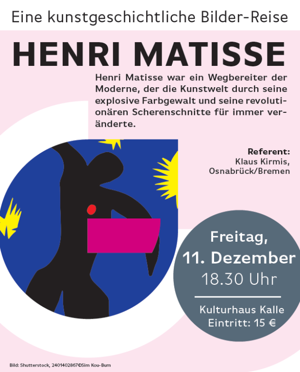 Kunstvortrag thematisiert Leben und Werk von Henri Matisse